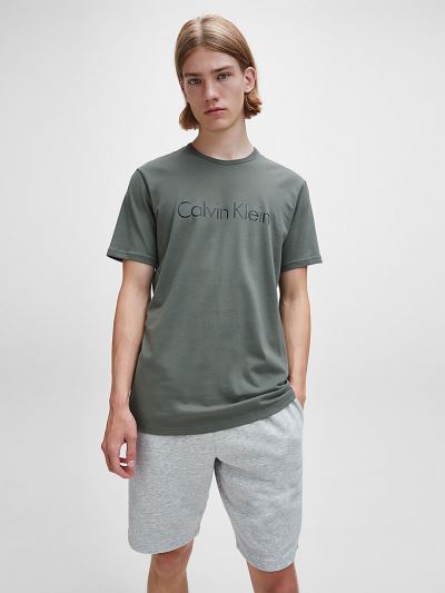 Calvin Klein Ruhák HU604603 | Calvin Klein Comfort Cotton Lounge Logo Férfi Póló Zöld